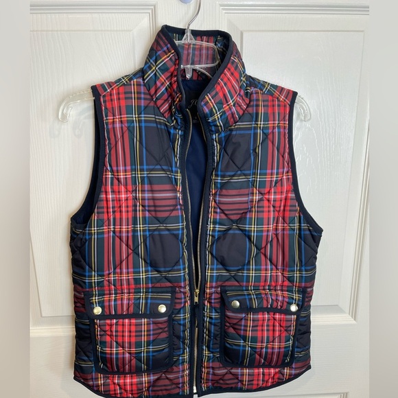 J crew Stewart tartan Plaid Quilted Vest with Pockets - Picture 2 of 13